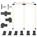 Pergola Kit, 15° Slanted Pergola Brackets w/ 4-Way/3-Way Brackets, Post Bases, Wall Mounts for 3.6" X 3.6" Lumber, Black