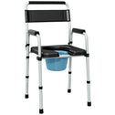 Bedside Commode Chair for Seniors, Adults, Handicap, Raised Toilet Seat with Arm, Adjustable Height, 331 lbs, Black