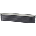7.9' x 2' x 1.4' Galvanized Raised Garden Bed Kit, Metal Planter Box with Safety Edging, Dark Gray