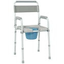 Bedside Commode Chair for Seniors, Adults, Handicap, Raised Toilet Seat with Arm, Adjustable Height, 331 lbs, Gray