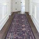 2x10 Low-Pile Non-Slip Non-Shedding Washable Area Rug, Kid and Pet Friendly, Carpet for Living Room, Bedroom, Kitchen, Black+Burgundy