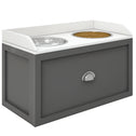 Pet Feeding Station Pet Dish Bowl Set with Storage, 2 Elevated Dog Bowls for Large Sized Dogs, Gray