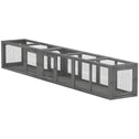 Wooden 98" Cat Tunnel for Outdoor with Combinable Design, 8 Doors, Dark Gray