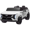 2-Seater 12V 10AH Ride on Truck, Escalade Licensed Electric Car for Kids w/ Spring Suspension Wheels, White