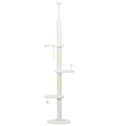 8.4' Floor to Ceiling Cat Tree, Adjustable Height, White
