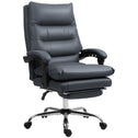 Microfibre Massage Office Chair, Heated Reclining Chair with Footrest, Double-tier Padding, Swivel Wheels, Dark Gray