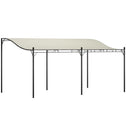 10' x 16' Wall-Mounted Outdoor Pergola Canopy, Metal Patio Canopy with Drainage Holes for Backyard Garden, Cream White