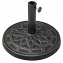 26lbs Heavy Duty Umbrella Base, 17" Umbrella Stand Outdoor Base with Decorative Pattern, for Patio, Outdoor, Swimming Pool, Bronze