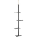 Floor-to-Ceiling Cat Tree Cat Climbing Tower with Sisal-Covered Scratching Posts Natural Cat Activity Center for kittens Cat tower furniture, Gray