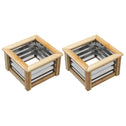 Raised Garden Beds Set of 2, Metal and Wood Combined Planter Box, for Growing Flowers, Herbs and Vegetables