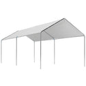 9.6' x 19.5' Carport Heavy Duty Galvanized Car Canopy w/ Included Anchor Kit, 3 Reinforced Steel Cables, White