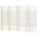 8 Panel Folding Room Divider Portable Privacy Screen Wave Fiber Room Partition for Home Office White