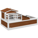 3-Room Tortoise Habitat House w/ Balcony & 2 Stories, 44" x 25.5" x 25", Coffee