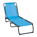 Foldable Chaise Lounge, 4-Position Reclining Back, Trifold Portable design and Breathable Mesh for Poolside,Camping, Hiking - Light Blue