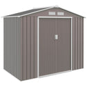 7' x 4' Outdoor Storage Shed, Garden Tool Metal Shed with Foundation Kit, Double Lockable Door, Air Vents and Sloping Roof, for Backyard, Patio, Lawn, Gray