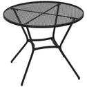 35" Round Outdoor Patio Bistro Dining Table, French Cafe Style, Conversation Space, Fast Drying Metal Mesh Tabletop for Garden, Backyard, Poolside, Black