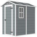 6' x 4' Outdoor Storage Shed, Plastic Shed with Floor, Window, Lockable Door and Vents for Outdoor Patio Storage, Gray