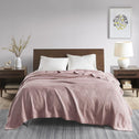 King Size Durable Egyptian Cotton Blanket with OEKO-TEX Certified, Machine Washable, Perfect for Any Room, 108" L x 90" W x 0.25" H, Rose