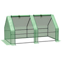 Portable Mini Greenhouse, Outdoor Garden with Large Zipper Doors and Water/UV PE Cover, 5.9' x 3' x 3', Green