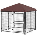 4.6' x 4.6' x 5' Dog Kennel Outdoor with Waterproof Canopy, Large Door