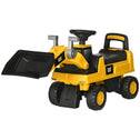 Caterpillar CAT Licensed Kids Ride on Excavator No Power Construction Vehicles with Manual Shovel, Horn, Hidden Storage
