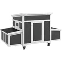 Wooden Chicken Coop with Nesting Box for 6 Chickens, Dark Gray