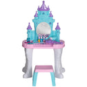 Kids Vanity Set with Mirror and Stool, Light, Music, Castle Design Makeup Table for Girls 3-6 Years, Multicolor