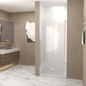 36" Bifold Shower Door with Safety Film and Water-Blocking Strips, Bathroom Door with Stainless Steel Handle, 36" L x 0.5" W x 72" H, Chrome