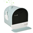 Fully Enclosed Cat Litter Box with Lid & Drawer Design, Covered Litter Box Anti-Leakage, Anti-Splashing, for Indoor Cats from Kitten to Adult, with Scoop & Mat, Easy Clean, Odor Control, Green