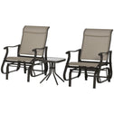 Outdoor Gliding Chairs Set Durable Compact for Patio, Bistro Tea Time, Perfect for Couples & Families, Gray