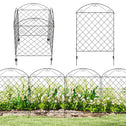 Garden Fence, 4 Pack Steel Fence Panels, 11.5' L x 43" H, Rust-Resistant Decorative Border Flower Edging for Yard, Landscape, Patio, Outdoor Decor, Curved Vines