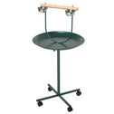 48" Rolling T-Stand, Parrot Stand, Bird Training Activity Playground With Wheels and Perch,, Bird Play Perch, Green