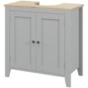 Bathroom Vanities, Pedestal Sink Cabinet with U-Shaped Cut-out and Adjustable Shelf, Gray