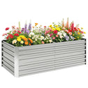 Galvanized Raised Garden Bed, Steel Outdoor Planters with Reinforced Rods, 71" x 36" x 23", Silver