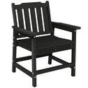 All-Weather Patio Chair, HDPE Patio Dining Chair, Heavy Duty Wood-Like Outdoor Furniture for Garden, Backyard, Deck, Porch, Lawn, Black