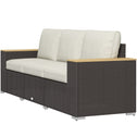 3-Seat Outdoor Patio Sofa, PE Wicker Outdoor Couch with Extra Wide Deep Seat, Wide Armrests 4" Cushions, Beige
