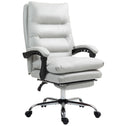Microfibre Massage Office Chair, Heated Reclining Chair with Footrest, Double-tier Padding, Swivel Wheels, Light Gray