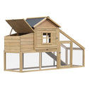 69" Wooden Chicken Coop, Poultry Cage Hen House with Connecting Ramp, Tray, Ventilated Window and Nesting Box