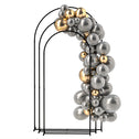 Metal Arch Backdrop Stand Set of 3, 7/6.5/6 ft Wedding Arch Frame, Balloon Backdrop Arch Stand Set for Birthday Party, Bridal Shower, Graduation, Ceremony, Banquet Decorations, Black