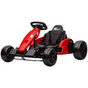 24V Electric Go Kart with Dual 150W Motors, Adjustable Seat & 11.2MPH High Speed, Slow Start, 5-Point Harness, Red