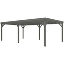 12' x 20' Outdoor Wooden Pergola, Grape Vine Gazebo with Concrete Anchors for Garden, Patio, Backyard, Deck, Gray