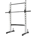 Squat Rack with Pull Up Bar and Barbell Bar Adjustable Bench Press Multi-Function Weight Lifting Half Rack, White