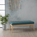 Fabric Ottoman with Cushioned Top, Sturdy Frame, and Space-Saving Design, 43.5" L x 17" W x 17" H, Teal