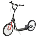Youth Scooter Kick Scooter for Kids 5+, Max Load 220 LBS., with Adjustable Handlebar, 16" Inflatable Wheels, Dual Brakes, Black