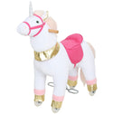 Ride on Unicorn Toy for Kids 3-5 Years, 29.5 Inch Plush Baby Rocking Horse with Wheels, No Battery Required, White