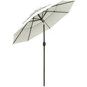 9FT 3 Tiers Patio Umbrella Outdoor Market Umbrella with Crank, Push Button Tilt for Deck, Backyard and Lawn, Beige