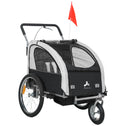 2-Seat Elite 360 Swivel Bike Trailer for Kids Bicycle Cargo Trailer with Water-Resistant Windows, Black and White