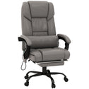 Massage Office Chair with 6 Vibrating Points, High Back Reclining Office Chair with Footrest and Remote, Gray