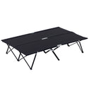 2 Person Folding Camping Cot for Adults, 50" Extra Wide Outdoor Portable Sleeping Cot with Carry Bag, Elevated Camping Bed, Beach Hiking, Black