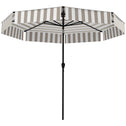 8.6FT Patio Umbrella, UPF 30+ Outdoor Market Umbrella, 2-Tier Vented Patio Table Umbrella with Crank 8 Ribs, Tiltable Porch Umbrella for Garden Deck Poolside, Light Gray